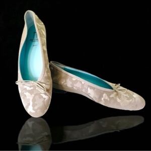 THIERRY RABOTIN Tan Camouflage Fabric Ballet Shoes 39.5 Italy